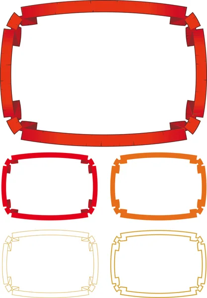 닫힌된 사각 프레임을 형성 하는 리본 — 스톡 벡터