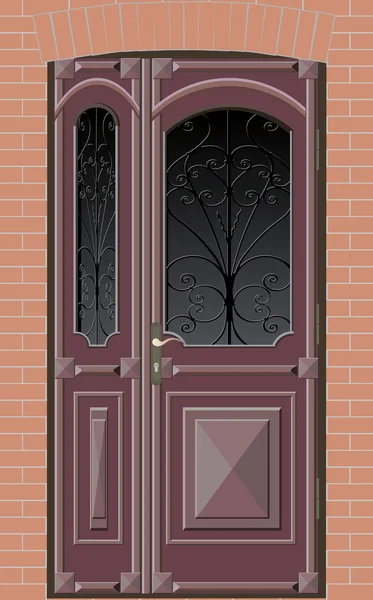 Porte fermée avec grille — Image vectorielle