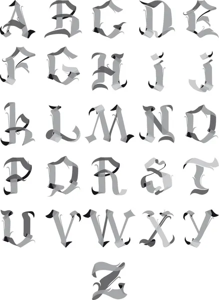 Alphabet gothique — Image vectorielle