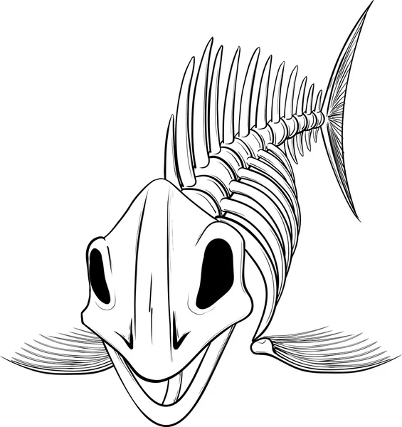 Silueta esqueleto de pescado — Archivo Imágenes Vectoriales