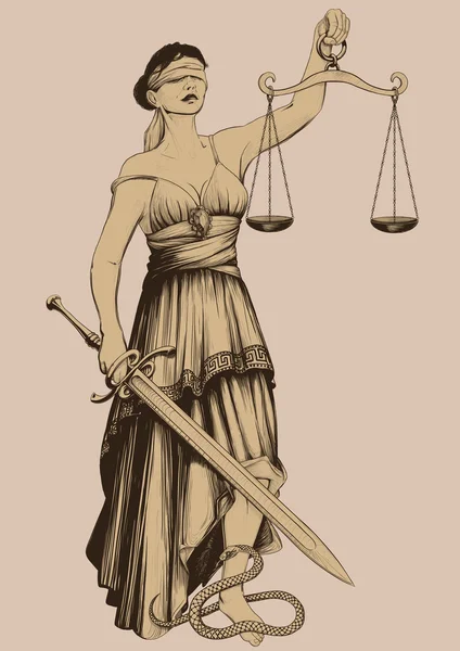 Symbool van Justitie femida — Stockvector