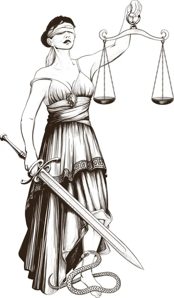 Símbolo de justicia Femida — Vector de stock