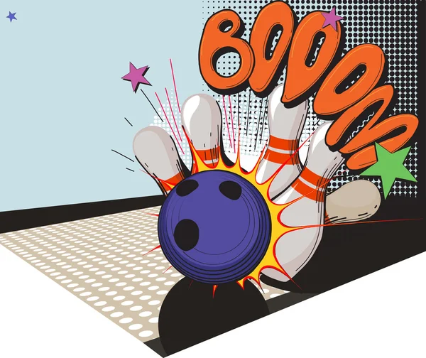 Stile retrò bowling immagine del gioco — Vettoriale Stock