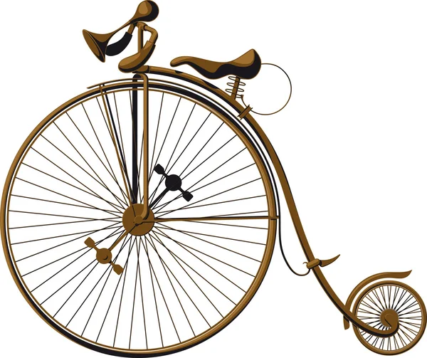 Oude ouderwetse fiets — Stockvector