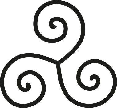 Triskel amulet ancient strong scandinavian and celtic mythical rune vector illustration isolated on white background