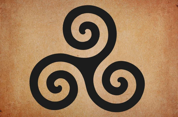 Triskel Amulet Starověké Silné Skandinávské Keltské Mytické Runy Grunge Pozadí — Stock fotografie