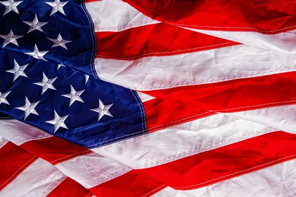 Красивый Звездно Полосатый Флаг Размахивающий Государственным Символом Соединенных Штатов Америки — стоковое фото