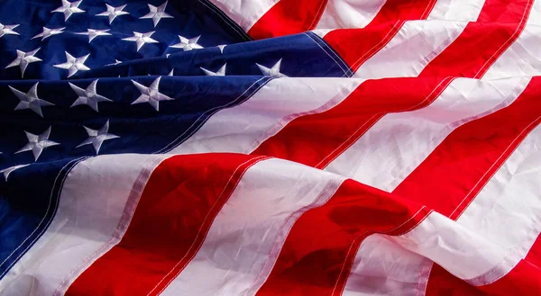 Красивый Звездно Полосатый Флаг Размахивающий Государственным Символом Соединенных Штатов Америки — стоковое фото
