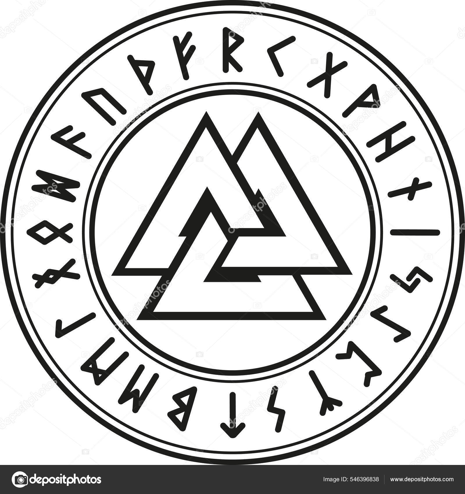 Ancient Scandinavian Symbol Valknut Sign Knot Fallen Warriors Well Sign ...