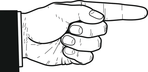 Mannelijke Hand Die Richting Naar Rechts Toont Met Wijsvinger — Stockvector