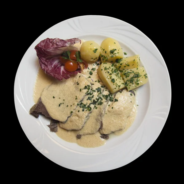 Beef tongue with vegetables — Stock Photo, Image