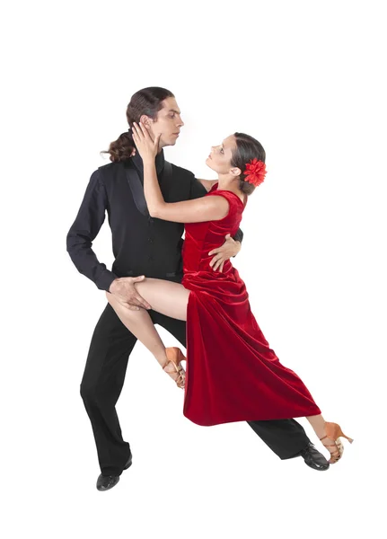 Giovane coppia ballare tango — Foto Stock