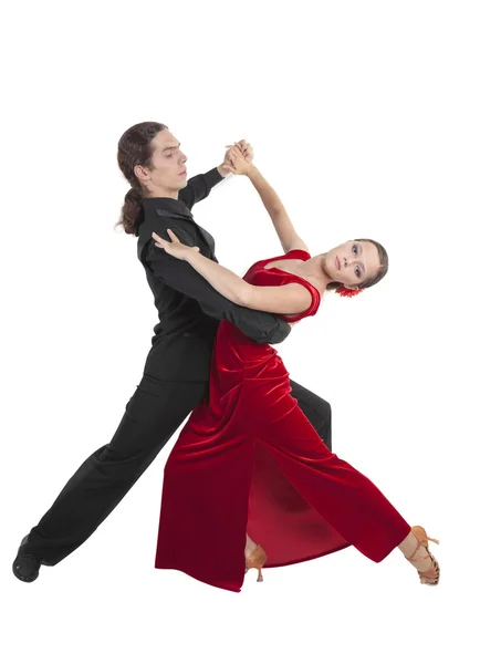 Giovane coppia ballerina valzer — Foto Stock