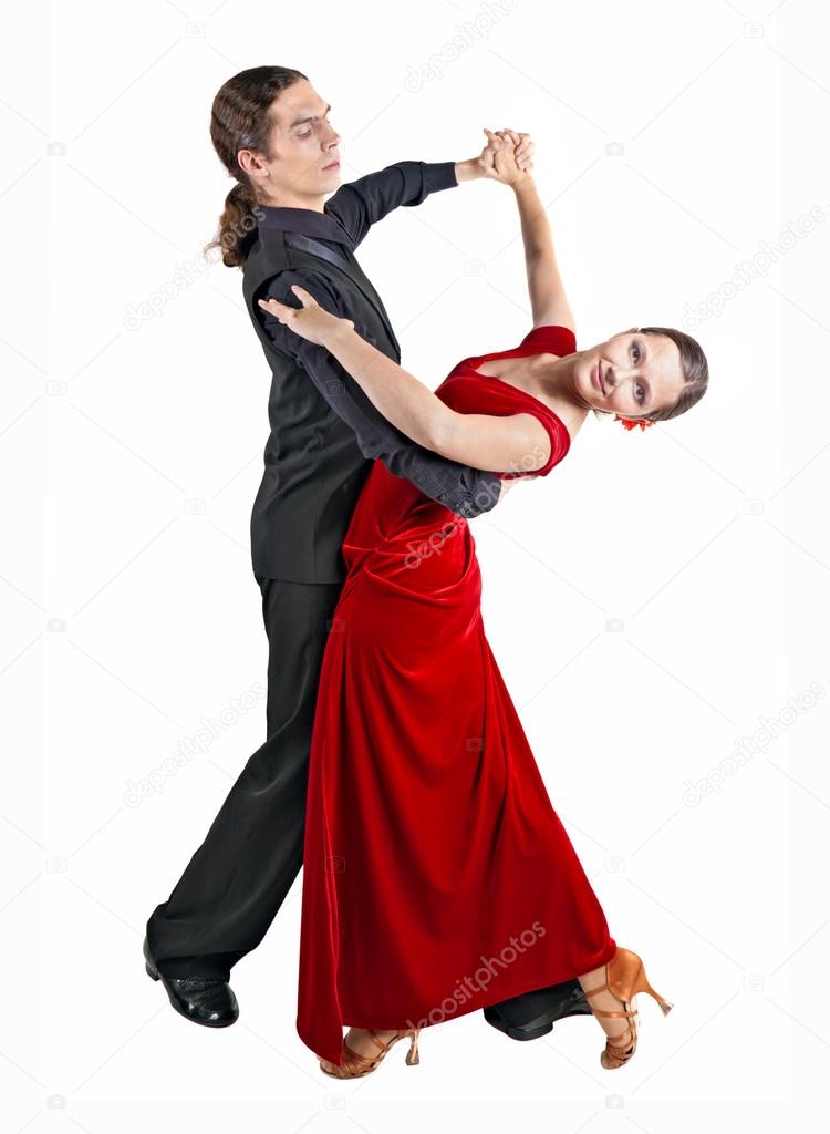 Young couple dancint waltz