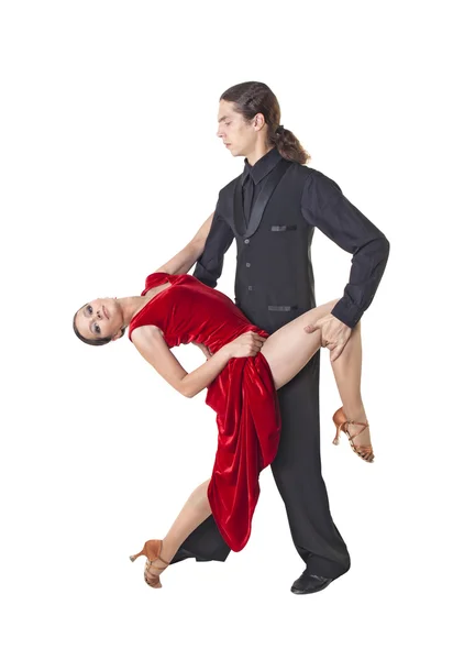 Casal jovem dançando tango — Fotografia de Stock