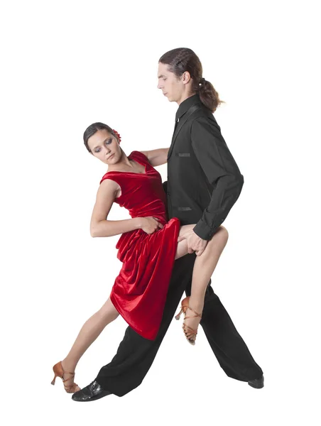 Pareja joven bailando tango —  Fotos de Stock