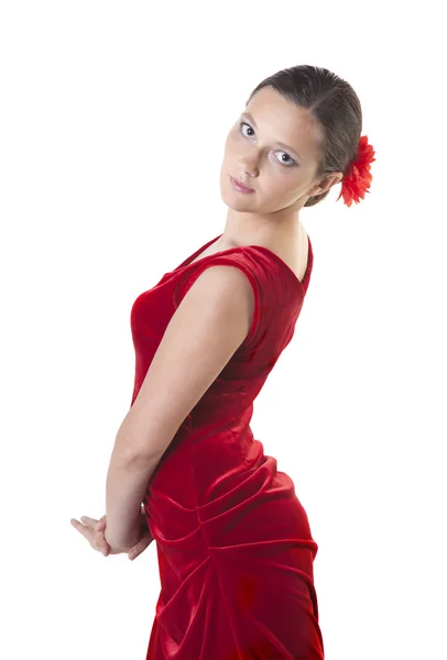 Woman in a dancing dress — Stock Photo, Image