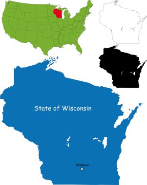 Wisconsin map clipart