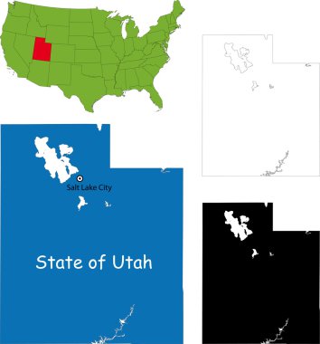 Utah map clipart