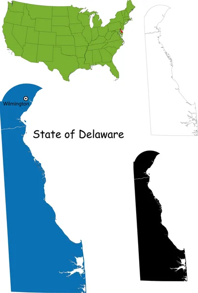 Mapa Delaware — Wektor stockowy