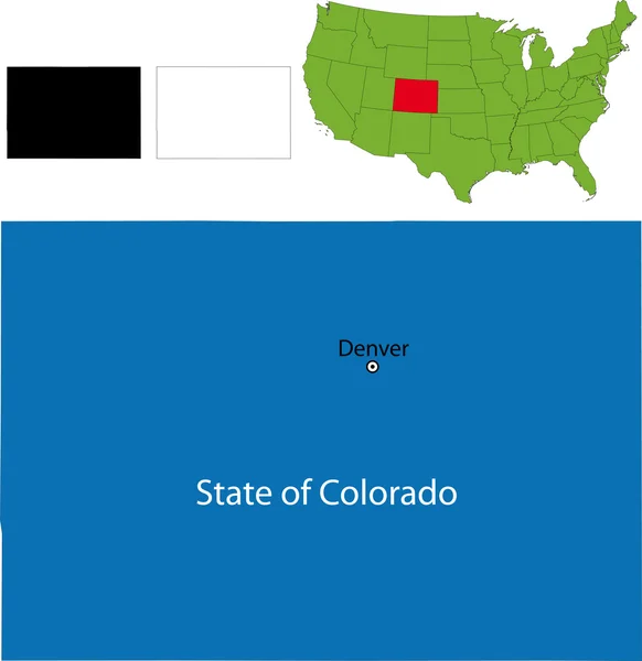 Carte du Colorado — Image vectorielle