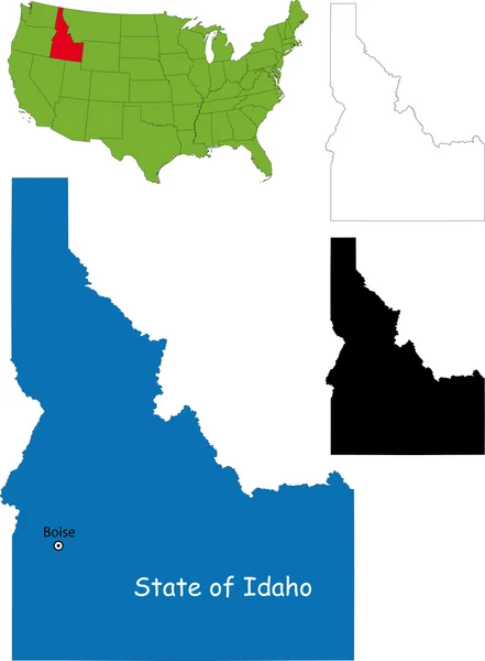 Idaho harita — Stok Vektör