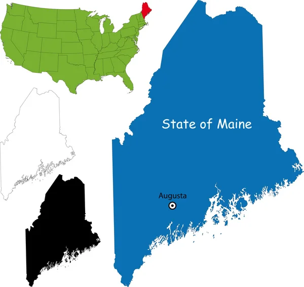 Maine Mapa — Vector de stock