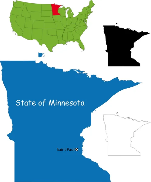 Minnesota harita — Stok Vektör
