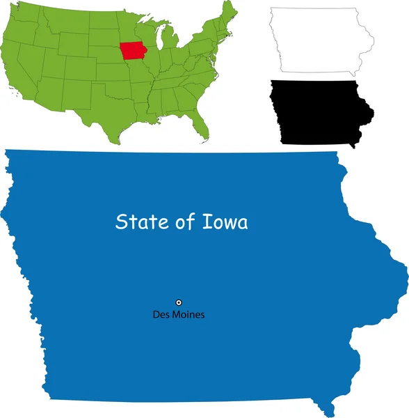Iowa Mapa — Archivo Imágenes Vectoriales