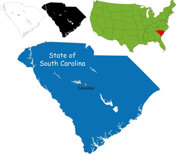 南卡罗莱纳州地图 — 图库矢量图片