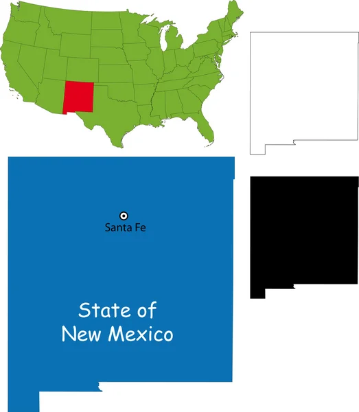 Mappa del Nuovo Messico — Vettoriale Stock