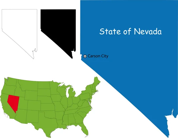 Nevada mapa — Archivo Imágenes Vectoriales