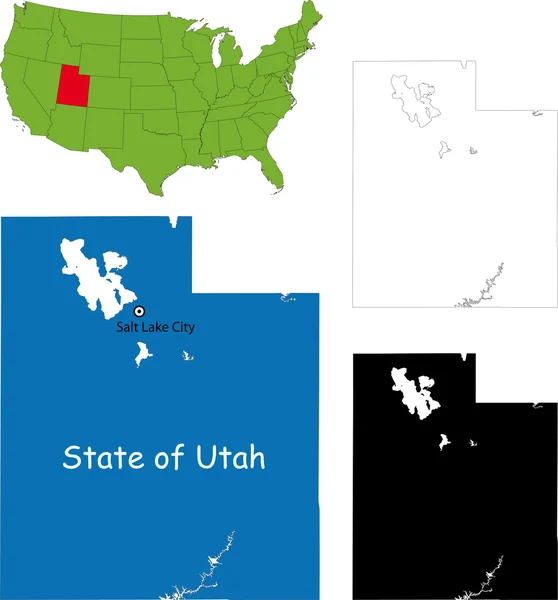 Utah kaart — Stockvector