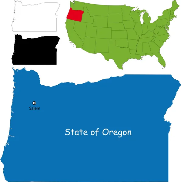 Oregon harita — Stok Vektör
