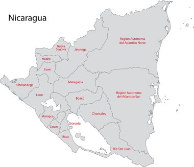 gri Nikaragua Haritası