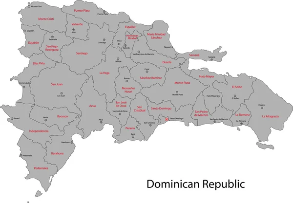 República Dominicana mapa — Vetor de Stock