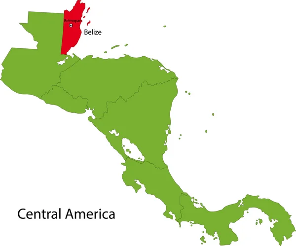 Mapa de Belize — Vetor de Stock