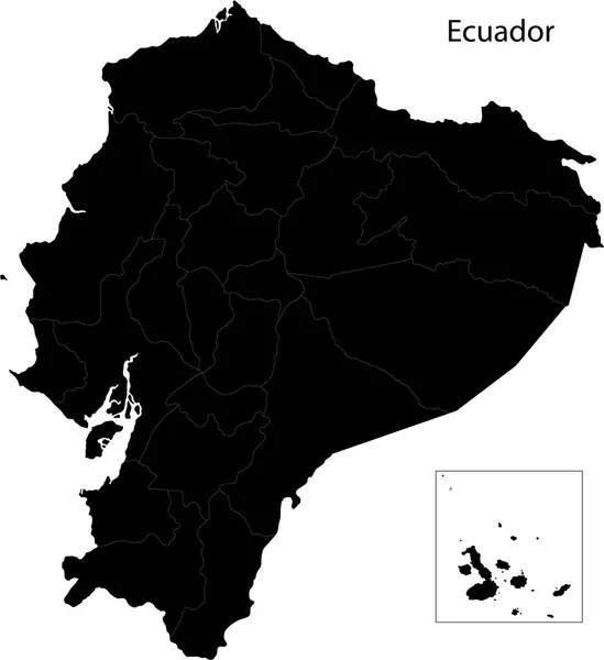 Mapa negro do Equador — Vetor de Stock