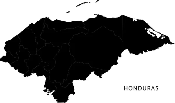 Honduras Negro mapa — Vector de stock