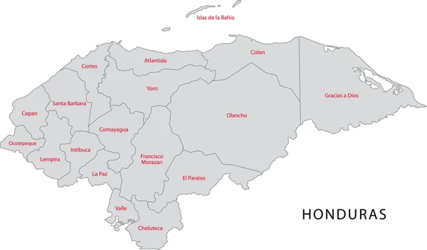 Fekete-Honduras Térkép — Stock Vector