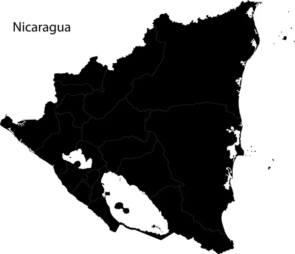 Black Nicaragua map — Stock Vector