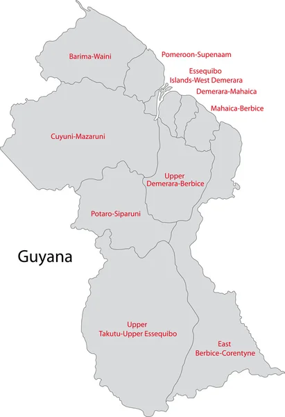 Guayana mapa — Stockový vektor