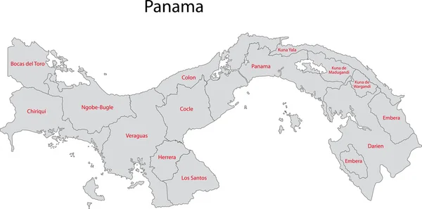 Gris Panama carte — Image vectorielle