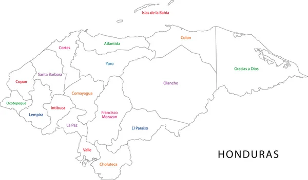 Szerkezeti Honduras Térkép — Stock Vector