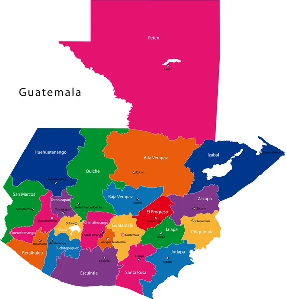 Guatemala kaart — Stockvector