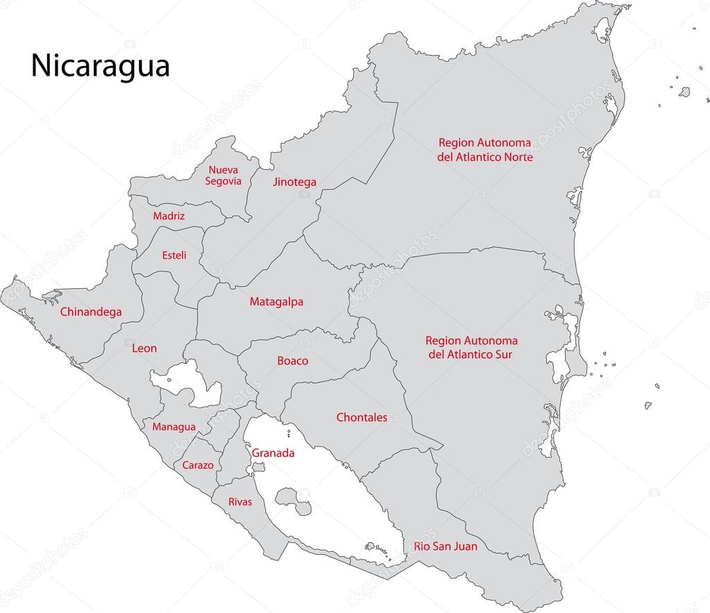 Gray Nicaragua map