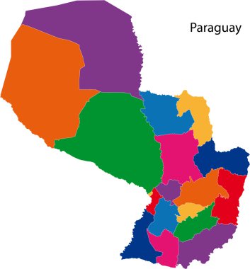 renkli paraguay Haritası