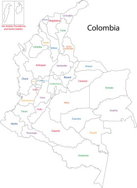 Contour Colombia map