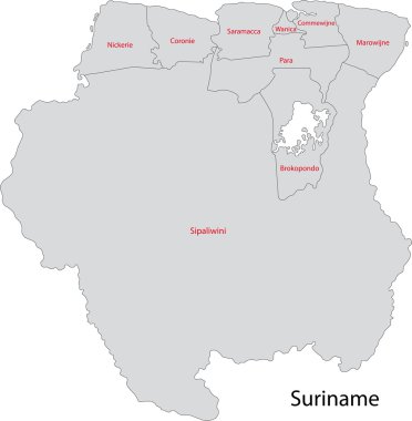 gri Surinam Haritası