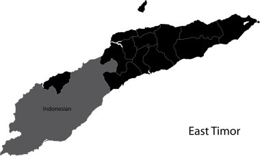 siyah Doğu timor Haritası